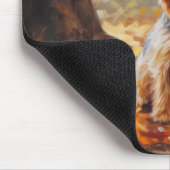 Yorkshire Terrier in herfstbladeren val inspireert Muismat (Hoek)