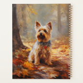 Yorkshire Terrier in herfstbladeren valt inspirere Planner (Achterkant)