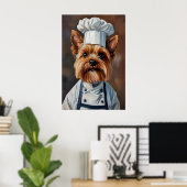 Yorkshire Terrier In Kooksmuts Poster, Huisdier Po Poster (Thuiskantoor)