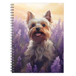Yorkshire Terrier in Lavender veld Notitieboek