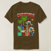 Yorkshire Terrier in Santa Hat Sunbril Christma T-shirt (Design voorkant)