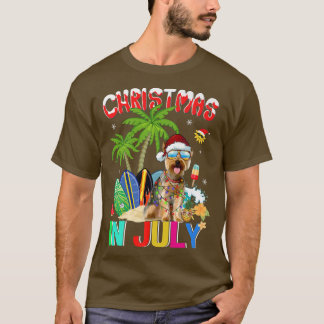 Yorkshire Terrier in Santa Hat Sunbril Christma T-shirt