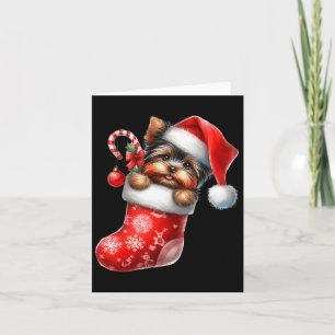 Yorkshire Terrier in Sock-kerstkerstkerstkerstkers Kaart