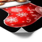 Yorkshire Terrier in Sock-kerstkerstkerstkerstkers Poster (Hoek)