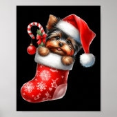 Yorkshire Terrier in Sock-kerstkerstkerstkerstkers Poster (Voorkant)