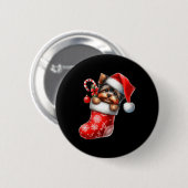 Yorkshire Terrier in Sock-kerstkerstkerstkerstkers Ronde Button 5,7 Cm (Voorkant /achterkant)