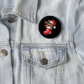Yorkshire Terrier in Sock-kerstkerstkerstkerstkers Ronde Button 5,7 Cm (In situ)