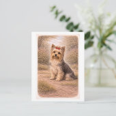 Yorkshire Terrier in vintage stijl Briefkaart (Staand voorkant)