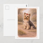 Yorkshire Terrier in vintage stijl Briefkaart (Voorkant / Achterkant)