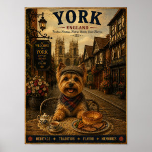 Yorkshire Terrier in York Vintage Reis Kunst Poster