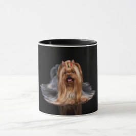 Yorkshire Terrier in zwart-wit Mok