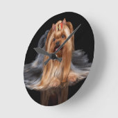 Yorkshire Terrier in zwart-wit Ronde Klok (Hoek)