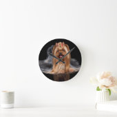 Yorkshire Terrier in zwart-wit Ronde Klok (Huis)