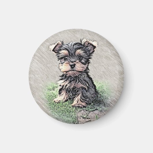 Yorkshire Terrier, Jong dier, huisdier Magneet (Voorkant)