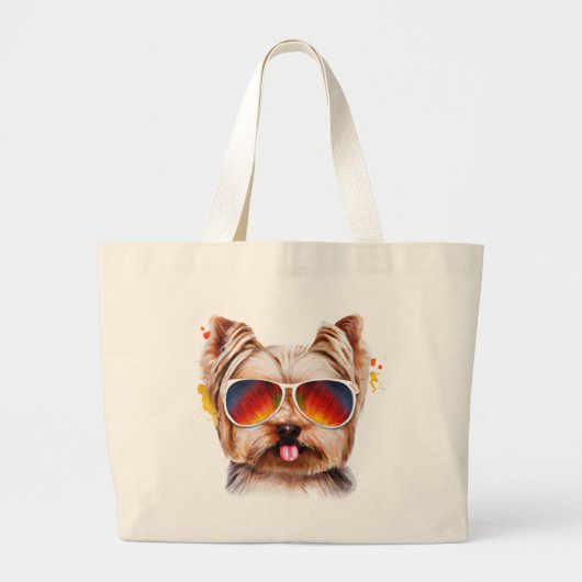 Yorkshire Terrier Jumbo-Tas Grote Tote Bag (Voorkant)