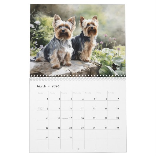 Yorkshire Terrier Kalender, elk jaar Kalender (Mar 2026)