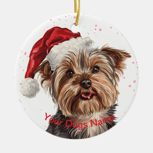 Yorkshire Terrier Keramisch Ornament (Voorkant)