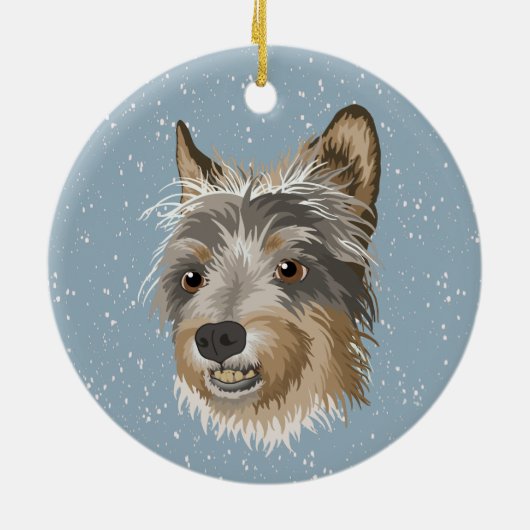 Yorkshire Terrier Keramisch Ornament (Achterkant)