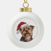 Yorkshire Terrier Keramische Bal Ornament (Voorkant)