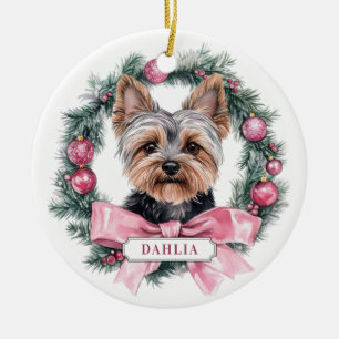 Yorkshire Terrier keramische cirkel Ornament