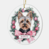 Yorkshire Terrier keramische cirkel Ornament (Links)