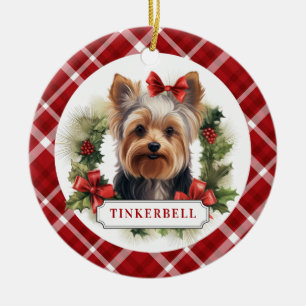 Yorkshire Terrier keramische cirkel Ornament