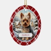 Yorkshire Terrier keramische cirkel Ornament (Rechts)