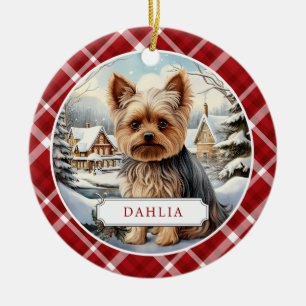 Yorkshire Terrier keramische cirkel Ornament