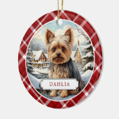 Yorkshire Terrier keramische cirkel Ornament (Links)