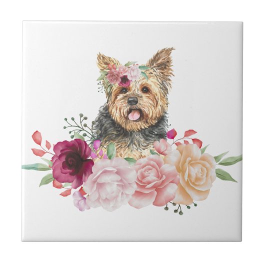 Yorkshire Terrier Keramische Tegels Tegeltje (Voorkant)