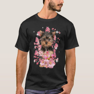 Yorkshire Terrier Kersenbloesem Bloemen T-shirt