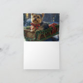 Yorkshire Terrier Kerst Feestelijke Periode Kaart (Binnen)