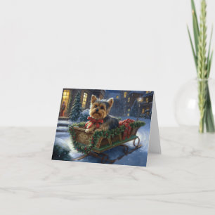 Yorkshire Terrier Kerst Feestelijke Periode Kaart
