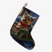 Yorkshire Terrier Kerst Feestelijke Periode Kleine Kerstsok (Voorkant (Hangend))