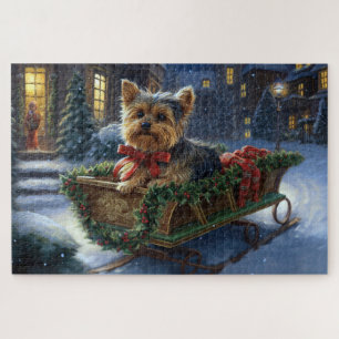 Yorkshire Terrier Kerst Feestelijke Periode Legpuzzel