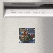 Yorkshire Terrier Kerst Feestelijke Periode Magneet (Insitu (Vaatwasser))