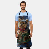 Yorkshire Terrier Kerst Feestelijke Periode Schort (Gedragen)