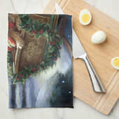 Yorkshire Terrier Kerst Feestelijke Periode Theedoek (Quarter Fold)