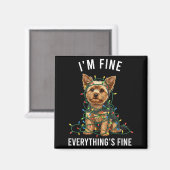 Yorkshire Terrier Kerst Ik Ben Fijn Alles Is Magneet (Voorkant / Achterkant)