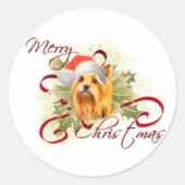 Yorkshire Terrier Kerst stickers (Voorkant)