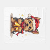 Yorkshire Terrier Kerstballen Fleece Deken (Voorkant (Horizontaal))