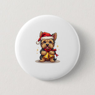 Yorkshire Terrier Kerstballen Ronde Button 5,7 Cm