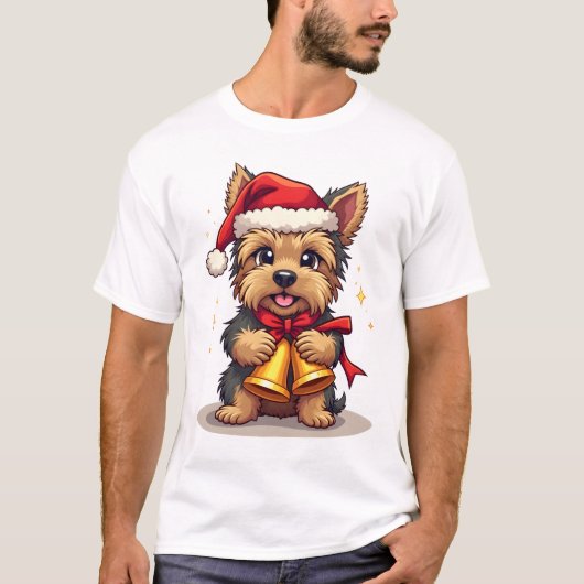 Yorkshire Terrier Kerstballen T-shirt (Voorkant)