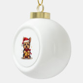 Yorkshire Terrier Kerstbellen Keramische Bal Ornament (Rechts)
