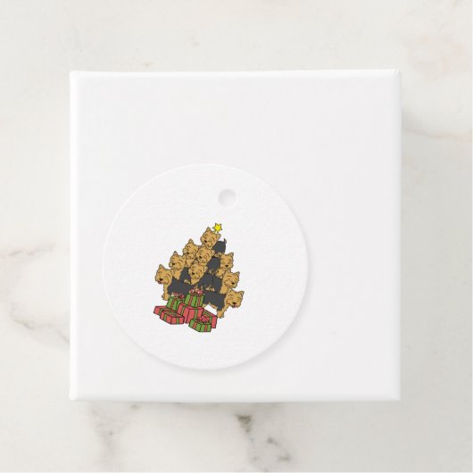 Yorkshire Terrier-kerstboom Bedankjes Labels (In situ)