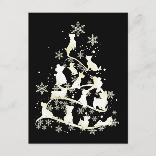 Yorkshire Terrier-kerstboom Dog Happy Xmas Briefkaart (Voorkant)