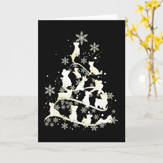 Yorkshire Terrier Kerstboom Hond Fijne Kerst Kaart (Gele Bloem)