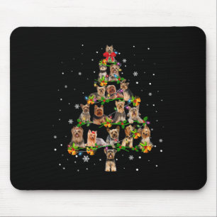 Yorkshire Terrier Kerstboom Kerstman Grappige Hond Muismat