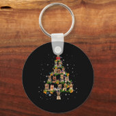 Yorkshire Terrier Kerstboom Kerstman Grappige Hond Sleutelhanger (Voorkant)