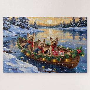 Yorkshire Terrier Kerstboot Vakantie Legpuzzel